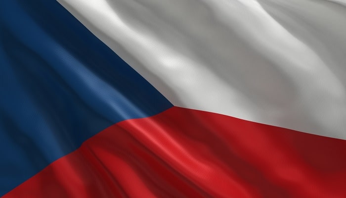 la bandera azul, blanca y roja de la república checa