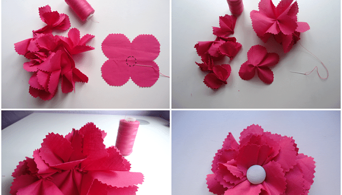 formas para hacer runa flor de tela