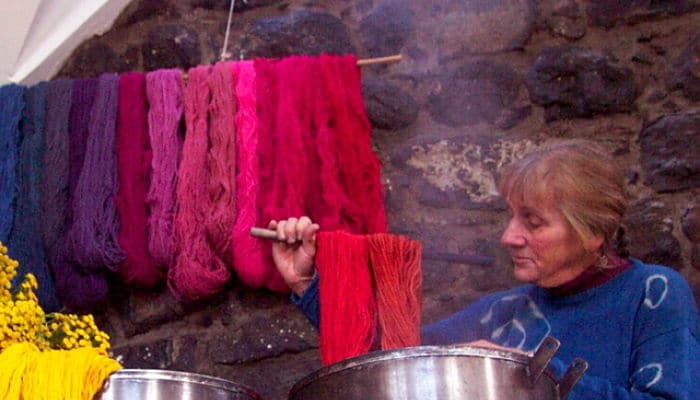 Lavado del hilo en la elaboración alfombras 