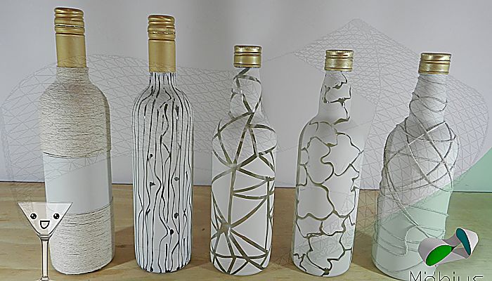 Botellas de cristal con efectos degradados 