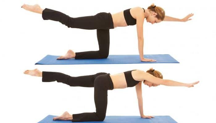 Pilates para la espalda rodillas, brazos y piernas 
